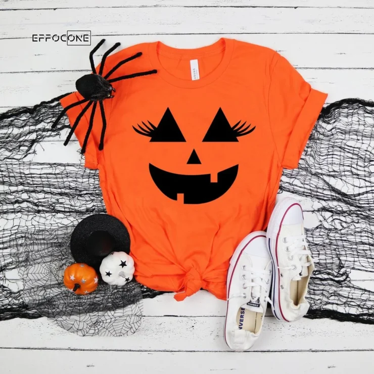 Girl Pumpkin Halloween Shirt, Trick or Treat t-shirt, Funny Halloween Shirt