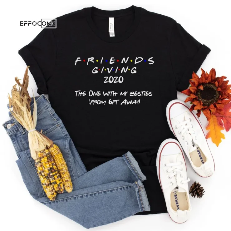 Friends Giving 2021 6 Feet Away Thanksgiving Shirt, funny Thanksgiving 2021 t-shirts long sleeve