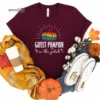 Gayest Pumpkin in the patch Thanksgiving Shirt, Thanksgiving t shirt womens, funny Thanksgiving 2021 t-shirts long sleeve