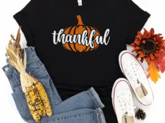 Thankful Pumpkin Tee Thanksgiving Shirt, Thanksgiving t shirt womens, family thanksgiving shirts long sleeve