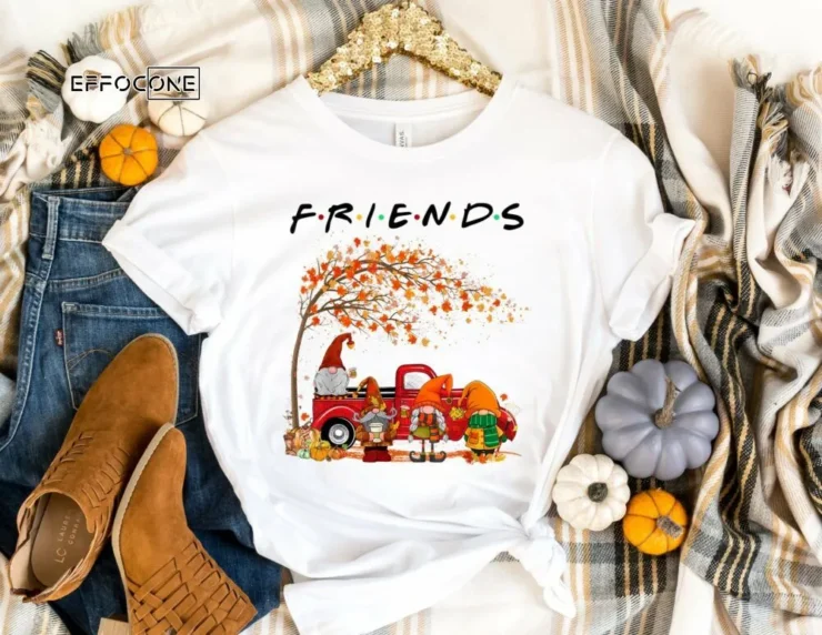 Friends Thanksgiving Shirt, Gnome Thanksgiving Shirt, Friendsgiving T-Shirt, Thanksgiving Shirt, Fall Tshirt, Pumpkin Shirt