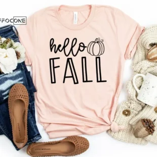 Hello Fall, Fall Shirt, Pumpkin Tee, Autumn Shirt, Fall Tshirt, I Love Fall Shirt, Autumn Essentials Shirt, Fall Time