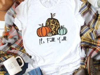 It's Fall Y'all Shirt, Pumpkin T-Shirt, Thanksgiving Shirt, Fall Tshirt, Fall Time Shirt, Cute Fall Shirts, Fall Weather Tee