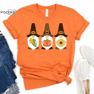 Pilgrim Gnomes Shirt, Fall Pumpkin T-Shirt, Thanksgiving Shirt, Fall Tshirt, Pumpkin Shirt, Gnomes Shirt