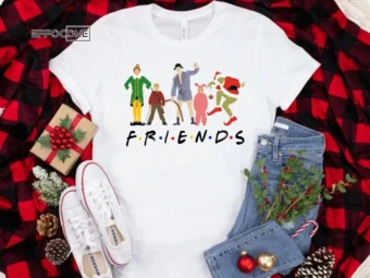 Christmas Character Friends Shirt, Christmas Friends Shirt, Christmas T-Shirt, Christmas TShirt, Winter Tshirt, Christmas Gift