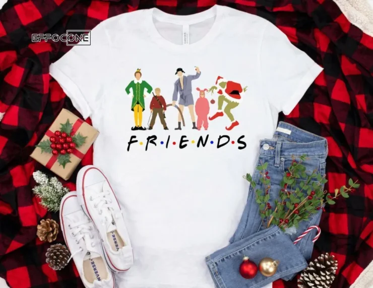 Christmas Character Friends Shirt, Christmas Friends Shirt, Christmas T-Shirt, Christmas TShirt, Winter Tshirt, Christmas Gift