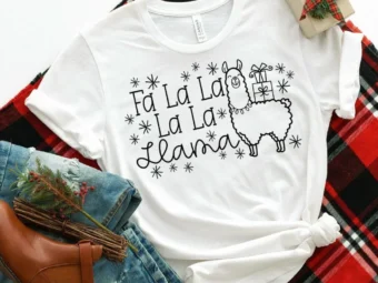 Fa La La La La LLama Shirt, Funny Christmas Shirt, Llama Christmas Tshirt, Holiday Shirt, Christmas Gift, Seasonal Shirts, Llama Shirt