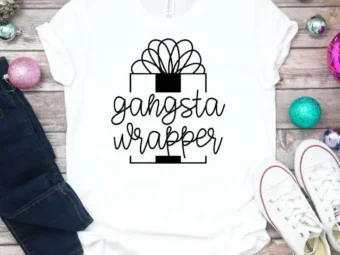 Gangsta Wrapper Shirt, Christmas Shirt, Winter Shirt, Holiday Bella Canvas Tee