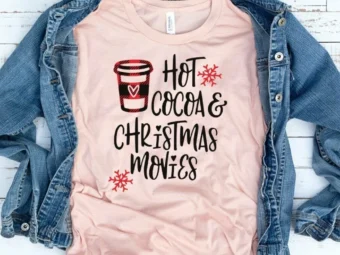 Hot Cocoa and Christmas Movies, Christmas T-Shirt, Christmas TShirt, Winter Tshirt, Winter Time Shirt, Cute Fall Shirts, Christmas Gift