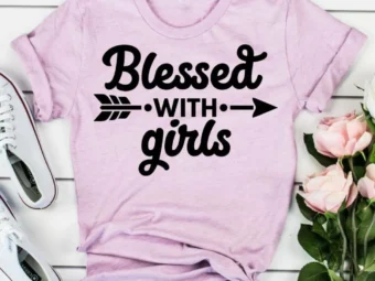 Blessed with Girls Mom Shirts Mom of Girls Mama Bear