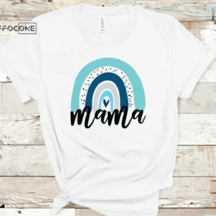 Blue Mama Rainbow Shirt Funny Mom Shirt Gift for Wife