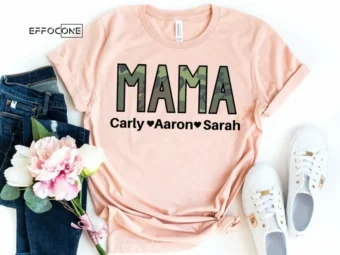 Custom Camo Mama Shirt with Kids Names Shirt Custom Mama