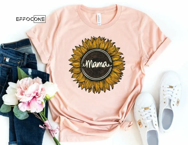 Mama Sunflower Shirt Funny Mom Shirt Gift for Wife Mama