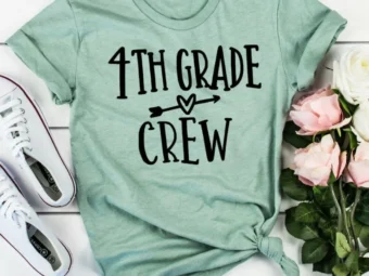 4th Grade Crew, Kindergarten Teacher Tee, Teacher Shirt