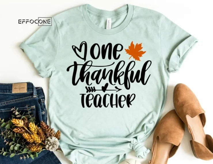 One Thankful Teacher Design 2// Kindergarten Teacher Tee