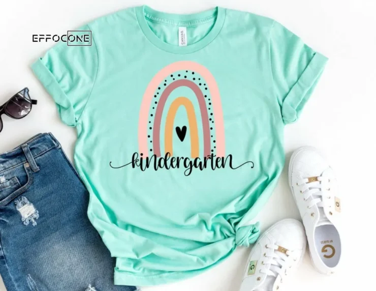 Rainbow Kindergarten Shirt, Kindergarten Teacher Tee