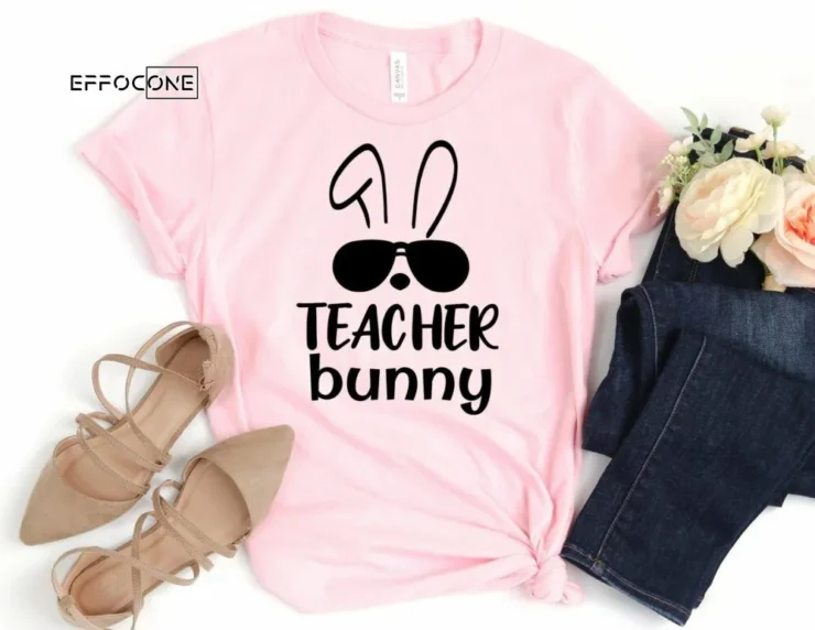 Teacher Bunny, Easter Teacher Tee, Teacher Shirt, Field