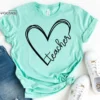 Teacher Heart Shirt, Kindergarten Teacher Tee, Teacher