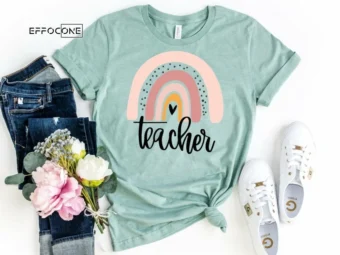 Teacher Rainbow Shirt, Kindergarten Teacher Tee, Teacher