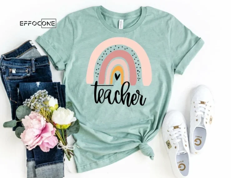 Teacher Rainbow Shirt, Kindergarten Teacher Tee, Teacher