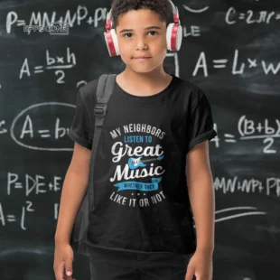 My Neighbors Listen To Great Music T-Shirt Funny Guitar Gift