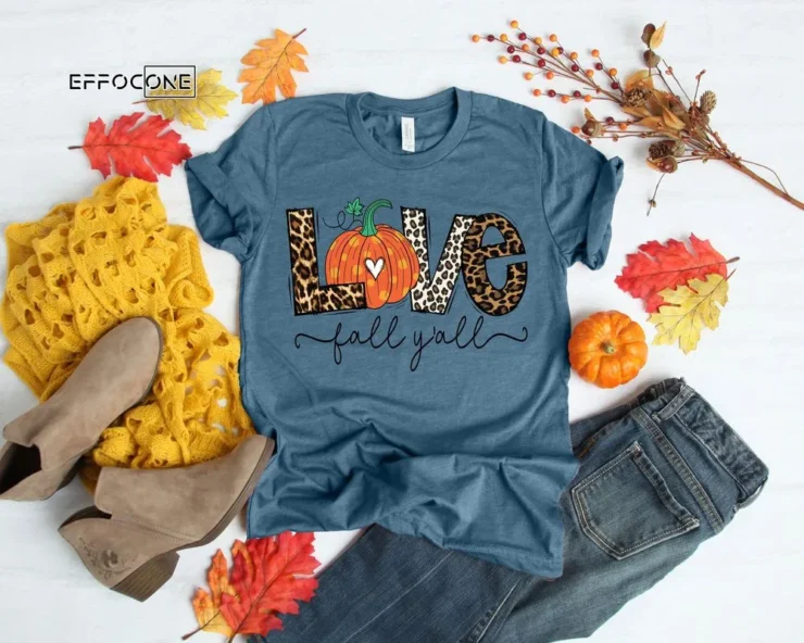 Love Fall Y'All Shirt Leopard Print Fall Shirt