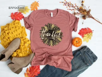 Sunflower Thankful Shirt Love Fall Leopard Print Fall Shirt