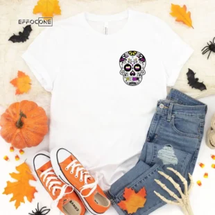 Non-Binary Halloween Shirt Sugar Skull , Trick or Treat t-shirt, Funny Halloween Shirt, Gay Halloween Shirt