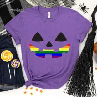 Rainbow Pumpkin Tee, Halloween Shirt, Trick or Treat t-shirt, Funny Halloween Shirt, Gay Halloween Shirt