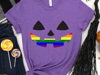 Rainbow Pumpkin Tee, Halloween Shirt, Trick or Treat t-shirt, Funny Halloween Shirt, Gay Halloween Shirt