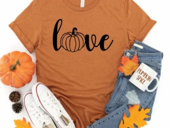 Love Pumpkin Tee Shirt Thanksgiving Shirt, Thanksgiving t shirt womens, family thanksgiving shirts, long sleeve