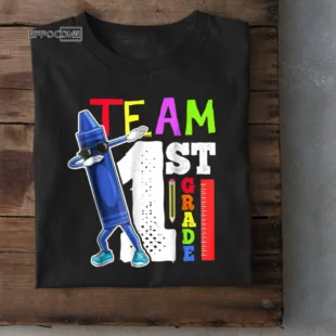 Dabbing Crayon Team First Grader Shirt Back to School Shirts