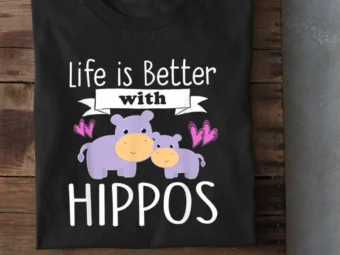 Hippo Lover Shirt Girls LIFE Is Better With HIPPOS Kid Gift