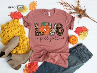 Love Fall Y'All Shirt Leopard Print Fall Shirt