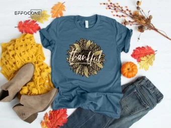 Sunflower Thankful Shirt Love Fall Leopard Print Fall Shirt