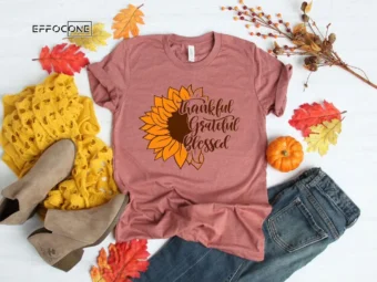 Sunflower Thankful Shirt Love Fall Leopard Print Fall Shirt