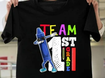 Dabbing Crayon Team First Grader Shirt Back to School Shirts