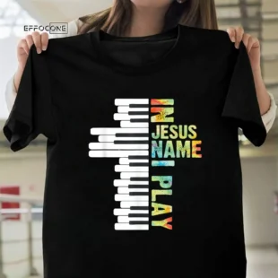 In Jesus Name, I Play Piano Christian Music Vintage Christmas Gift