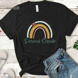 Second Grade Teacher, Rainbow Teacher Shirt, 2nd Grade Teacher, 2nd Grade Squad, Hello Second, 2nd Grade Shirt