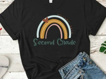 Second Grade Teacher, Rainbow Teacher Shirt, 2nd Grade Teacher, 2nd Grade Squad, Hello Second, 2nd Grade Shirt