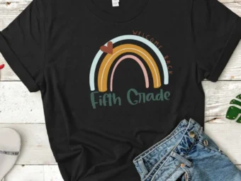 Fifth Grade Teacher, 5th Grade Tee, Fifth Grade Shirt, Hello Fifth, Teacher Life, Rainbow Teacher Tee, Fifth Grade Team