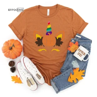 Rainbow Unicorn Fall Pumpkin Thanksgiving Shirt, family thanksgiving shirts, funny Thanksgiving 2021 t-shirts long sleeve