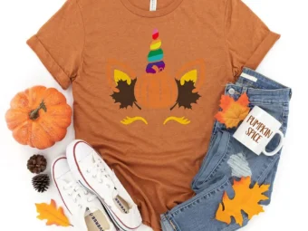 Rainbow Unicorn Fall Pumpkin Thanksgiving Shirt, family thanksgiving shirts, funny Thanksgiving 2021 t-shirts long sleeve