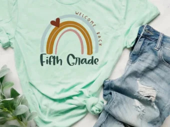 Fifth Grade Teacher, 5th Grade Tee, Fifth Grade Shirt, Hello Fifth, Teacher Life, Rainbow Teacher Tee, Fifth Grade Team