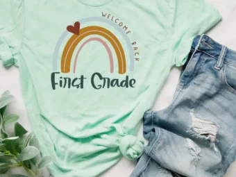 First Grade Teacher, Welcome Back Shirt, Hello First Grade, First Grade Team, Rainbow Teacher Tee