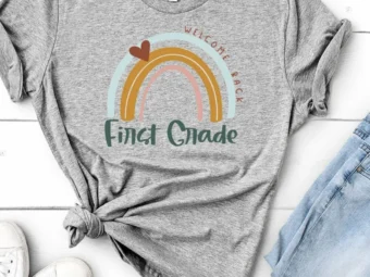 First Grade Teacher, Welcome Back Shirt, Hello First Grade, First Grade Team, Rainbow Teacher Tee