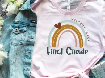 First Grade Teacher, Welcome Back Shirt, Hello First Grade, First Grade Team, Rainbow Teacher Tee