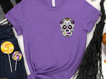Non-Binary Halloween Shirt Sugar Skull , Trick or Treat t-shirt, Funny Halloween Shirt, Gay Halloween Shirt