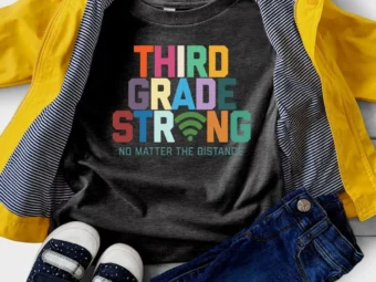 Third Grade Strong, Distance Learning, Zoom School, Virtual School, Third Grade Shirt, Third Grade Teacher, Third Grade Team, 3rd Grade