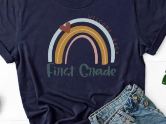 First Grade Teacher, Welcome Back Shirt, Hello First Grade, First Grade Team, Rainbow Teacher Tee